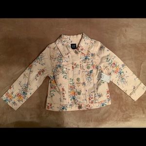 BRAND NEW  2T Gap pink floral denim jacket